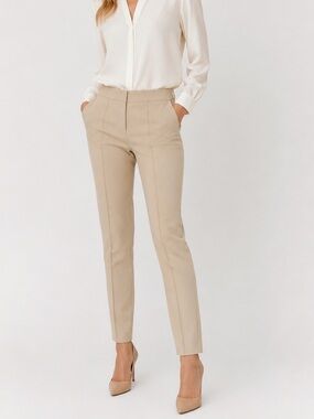 Rachel Zoe | Tailored Beige Minimalist Careerwear Pants Luxury Basics Size 8